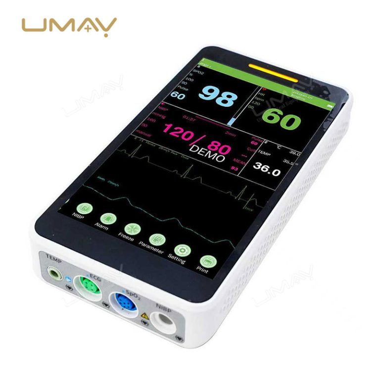 Smart Patient Monitor With 5.5 Inch Touchscreen SpO2 NIBP And ECG For Small & Large Animals