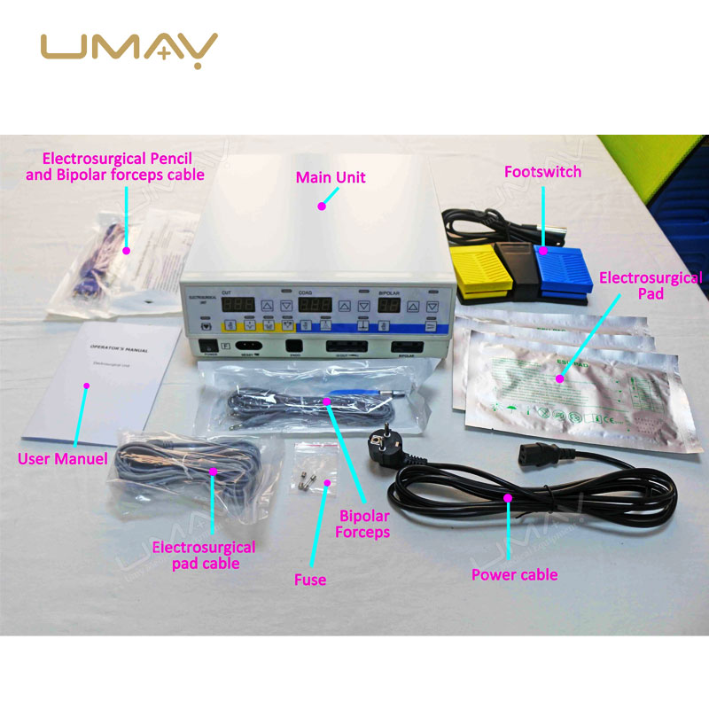 300W Electrosurgical Generator with Bipolar Cautery for Neurosurgery and Gynecology
