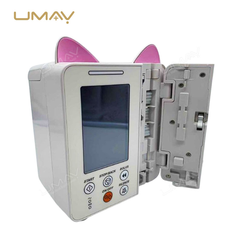 Infusion Pump with Cute Ear and Dual Control Methods for Animal Clinics