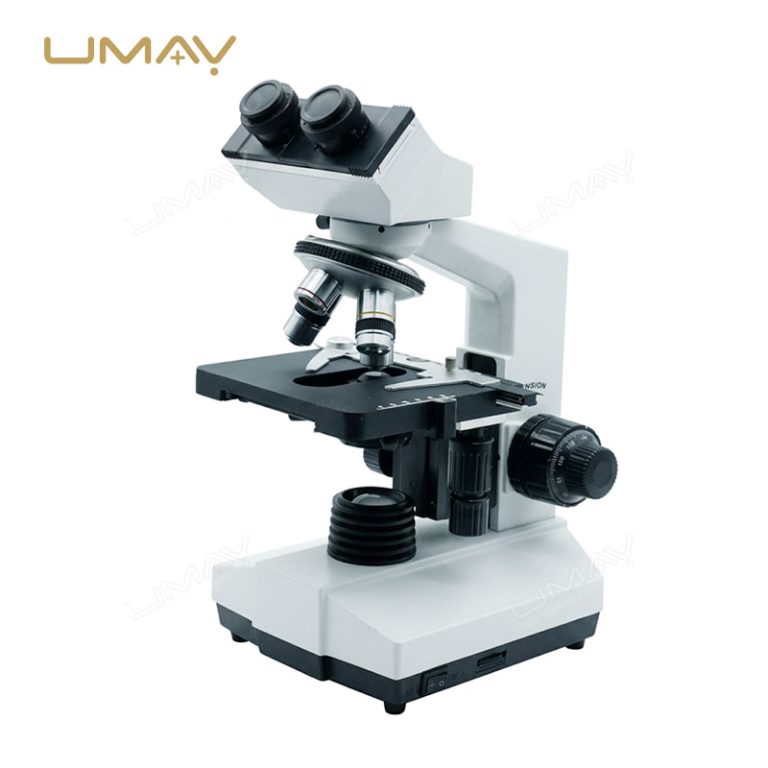 Binocular Biological Microscope With Achromatic Objectives And Adjustable Halogen Illumination
