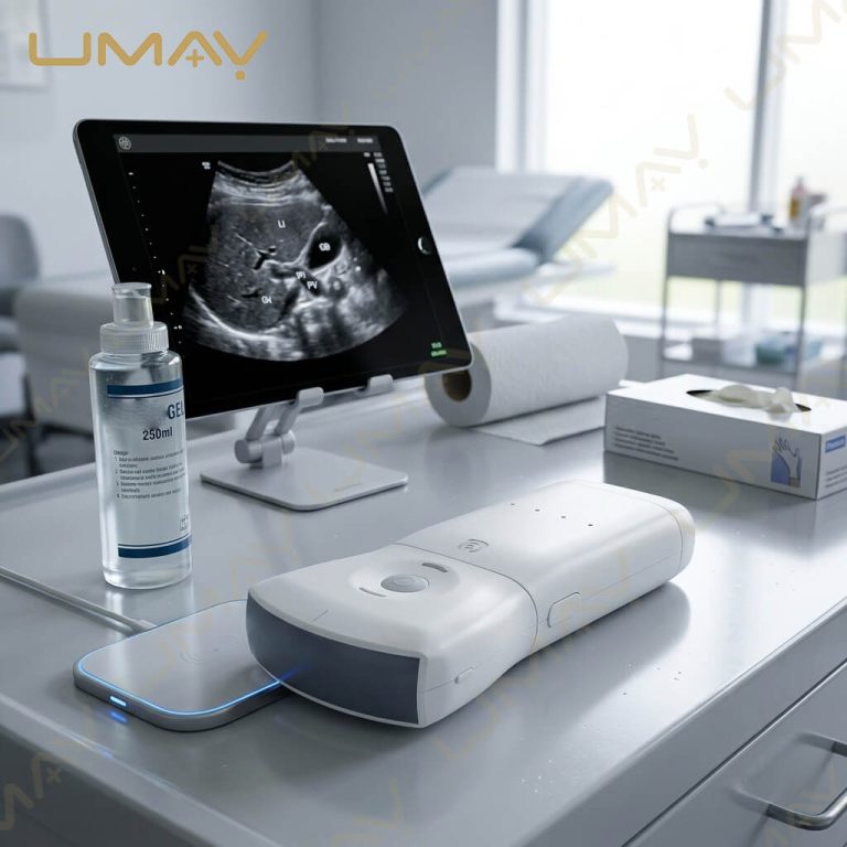 Wireless Handheld Ultrasound Scanner Clinic Desk Setup