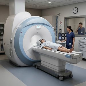 Patient Prepared for Diagnostic MRI Scan