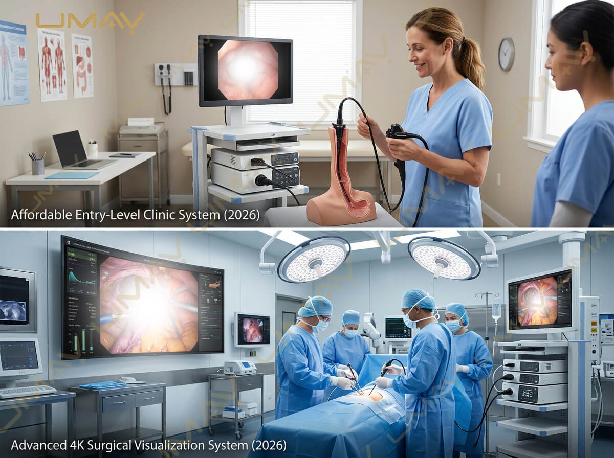 Comparison of an entry-level clinic flexible endoscope system and an advanced 4K laparoscopic surgical visualization system in an operating room.