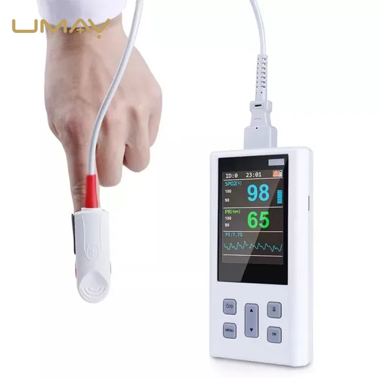 Handheld Pulse Oximeter with Adult Finger Sensor